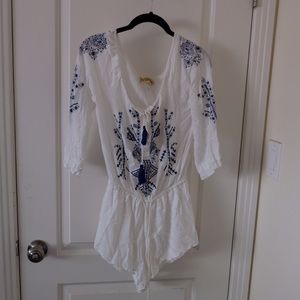 NWOT White Embroidered Romper